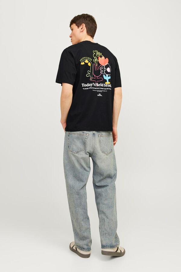 Jack & Jones Camiseta loose fit estampa negro
