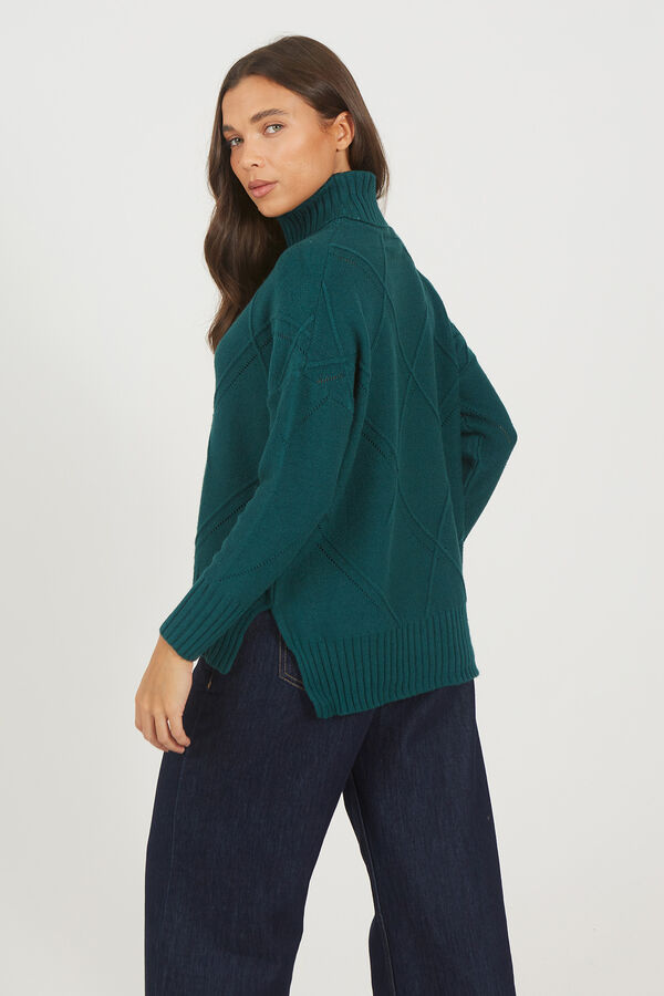Brave Soul Su&eacute;ter malha com diamantes verde