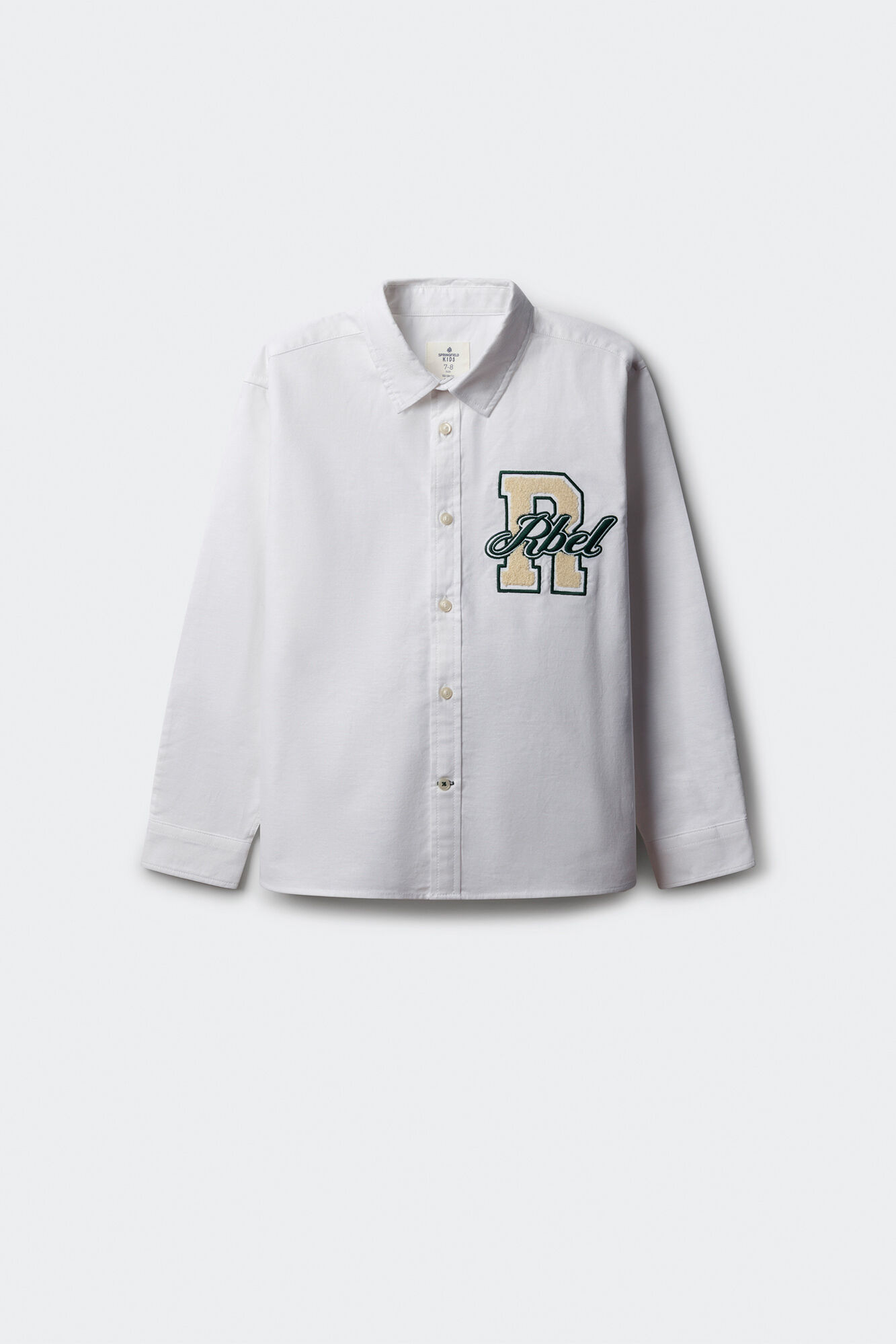 Springfield Kids Camisa Oxford patch para meninos