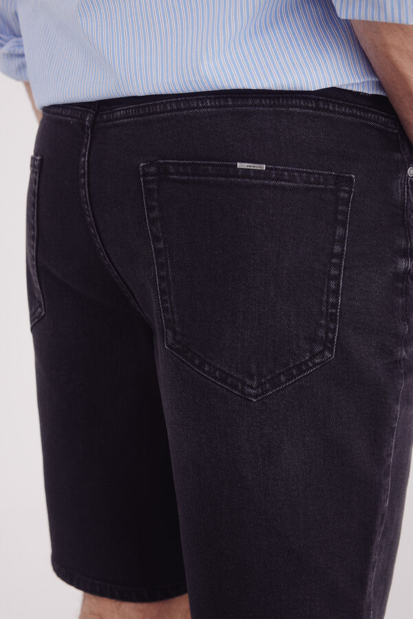 Springfield Bermuda vaquera negro lavada regular fit negro