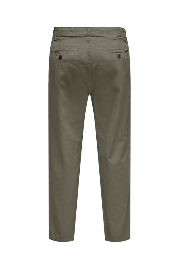 Only & Sons Calças de ajuste cônico masculino cru