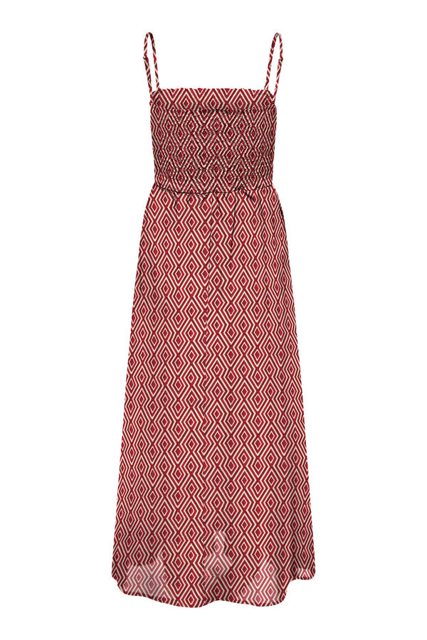 Only Vestido largo tirantes rojo