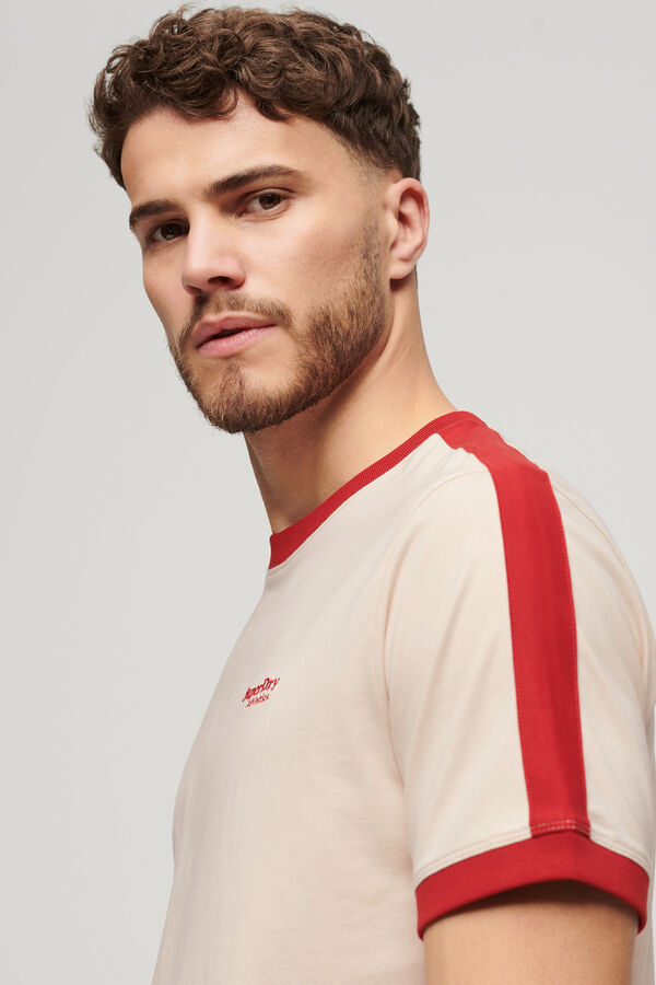 Superdry Camiseta retro de manga corta con logo Essential beige