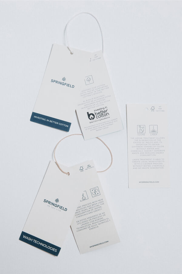 Springfield Vaquero lavado oscuro sobretintando straight fit turquesa