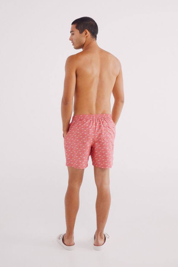 Springfield Ba&ntilde;ador estampado tiburones rojo