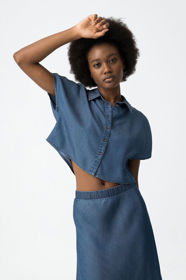 Tiffosi Camisa Cropped azul