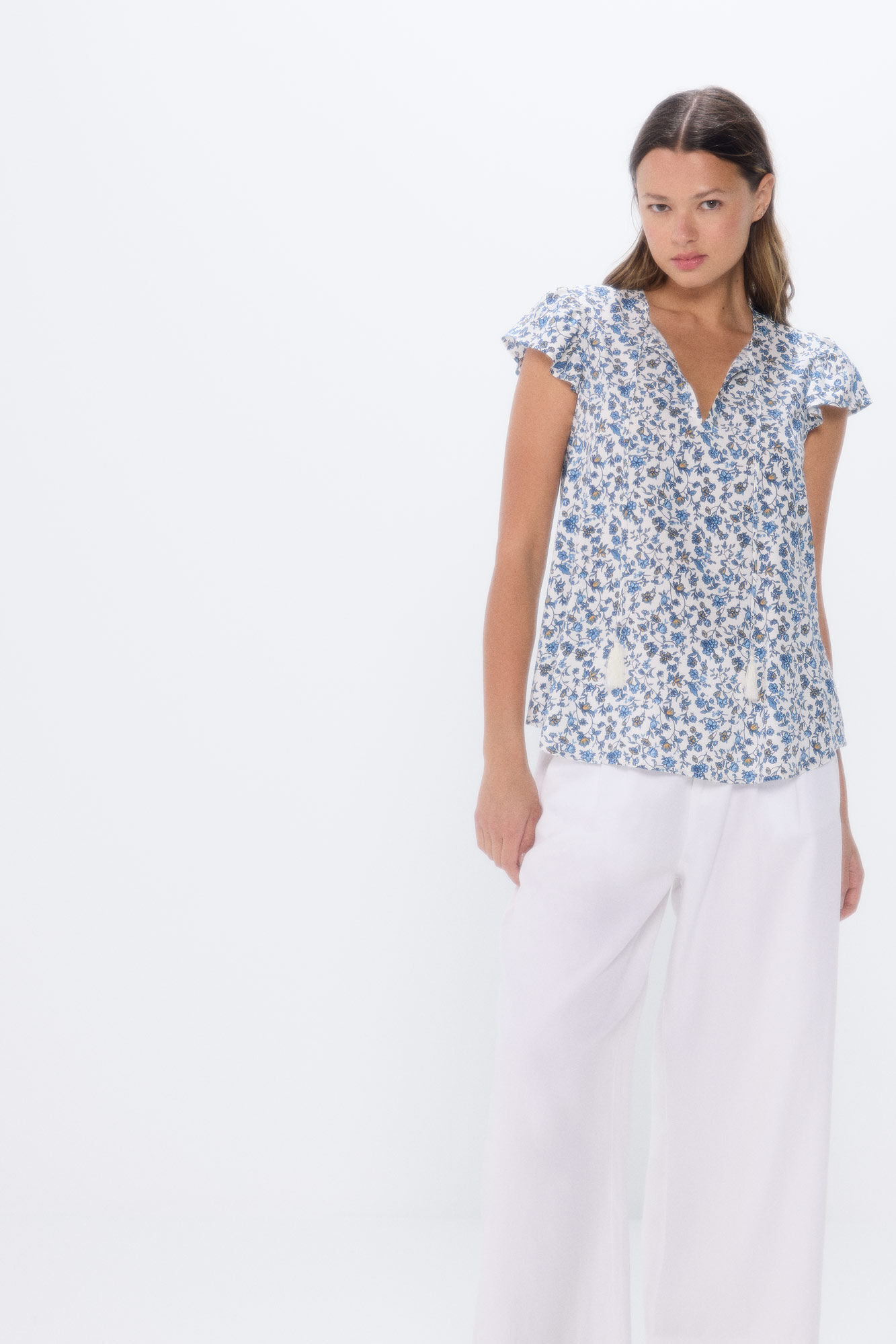 Springfield Blusa fluida estampada