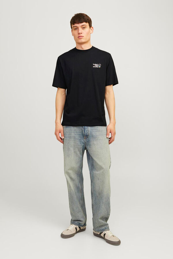 Jack & Jones Camiseta loose fit estampa negro