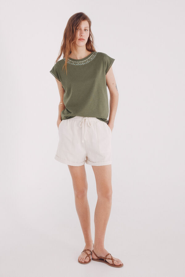 Springfield Shorts com bolsos de Lyocell cru