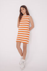 Springfield Kids Vestido riscas de crochet para meninas vermelho