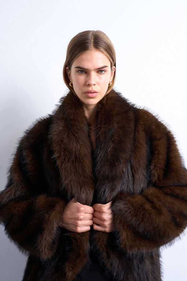 Topshop Casaco de pele cru