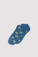 Springfield Meias de cano curto em tom abacate azul