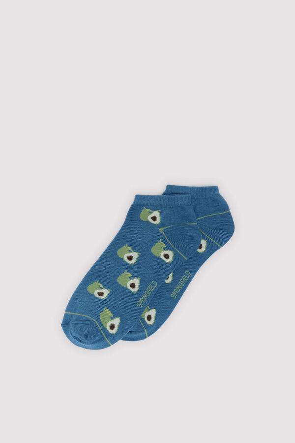 Springfield Meias de cano curto em tom abacate azul