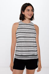 Springfield Camiseta textura rayas beige