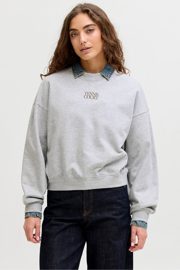 Jack & Jones Sudadera loose Tennis Court gris