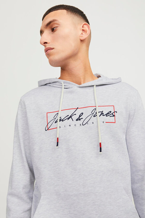 Jack & Jones Sweatshirt com capuz padr&atilde;o branco