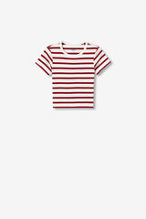 Tiffosi Young Camiseta cropped riscas bege