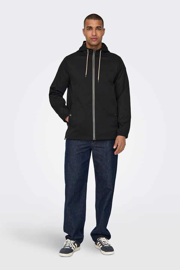 Only & Sons Casaco com capuz preto