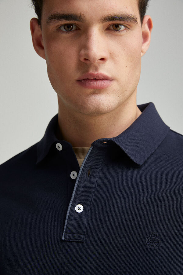 Springfield Polo piqu&eacute; contraste tapeta slim fit azul