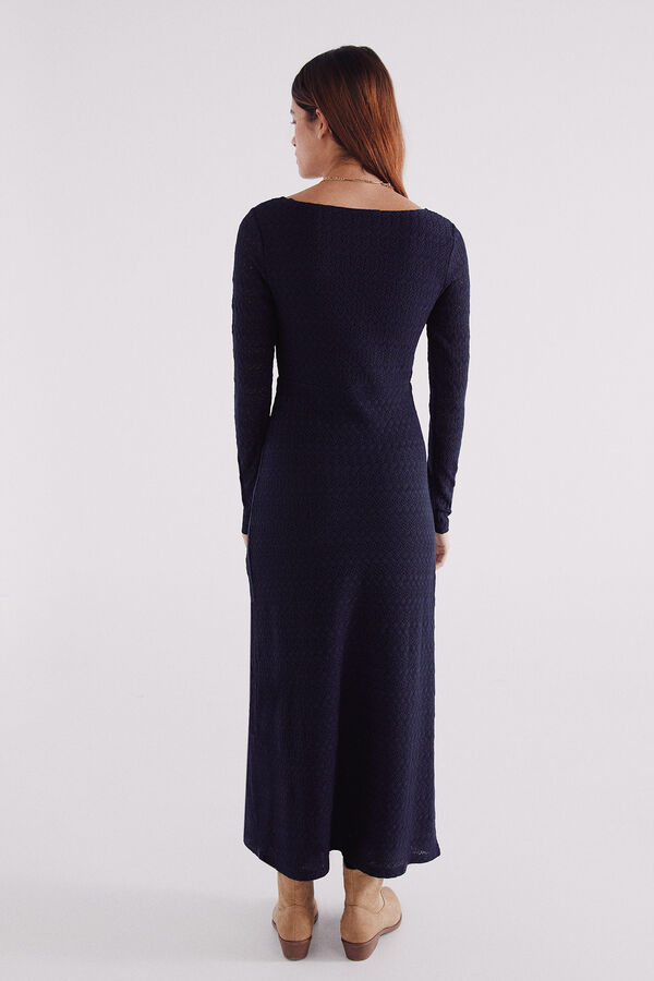 Springfield Vestido midi estrutura crochet azul