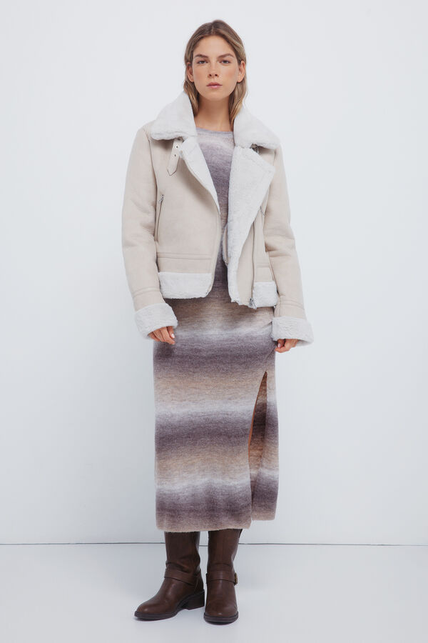 Springfield Vestido midi punto space dye gris