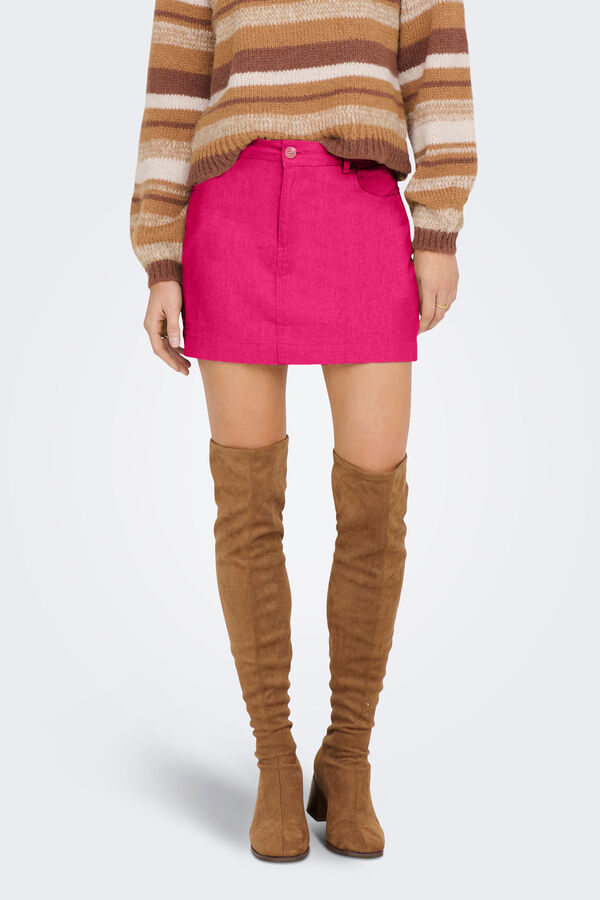 Springfield Falda mini de lino rosa