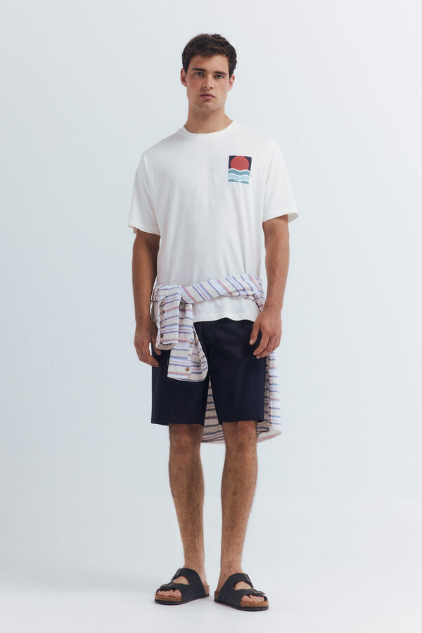 Springfield Camiseta palmeras marfil