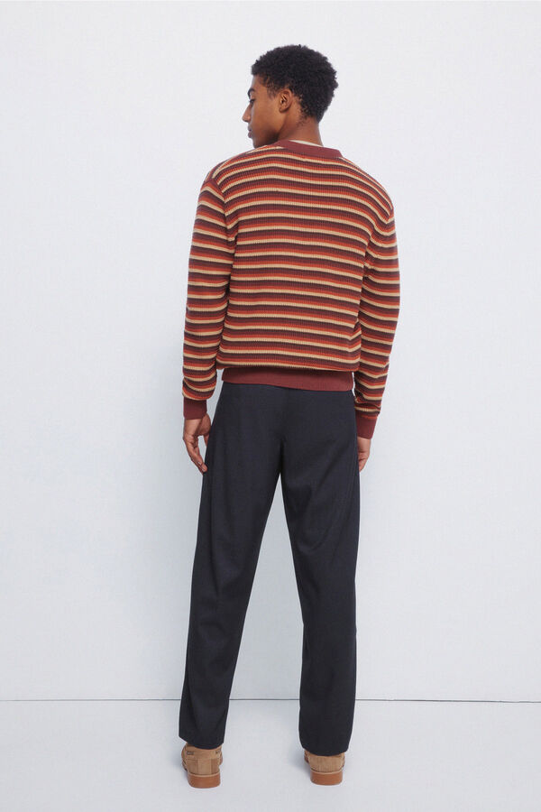 Springfield Pantal&oacute;n recto pliegues wide straight fit gris