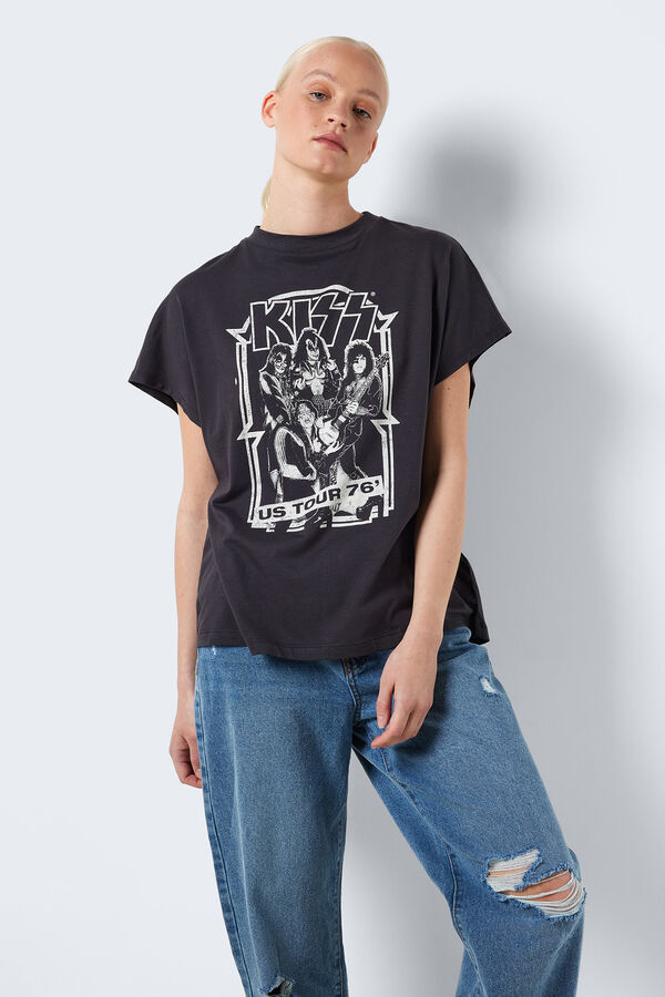 Noisy May T-shirt manga curta "KISS" cinzento