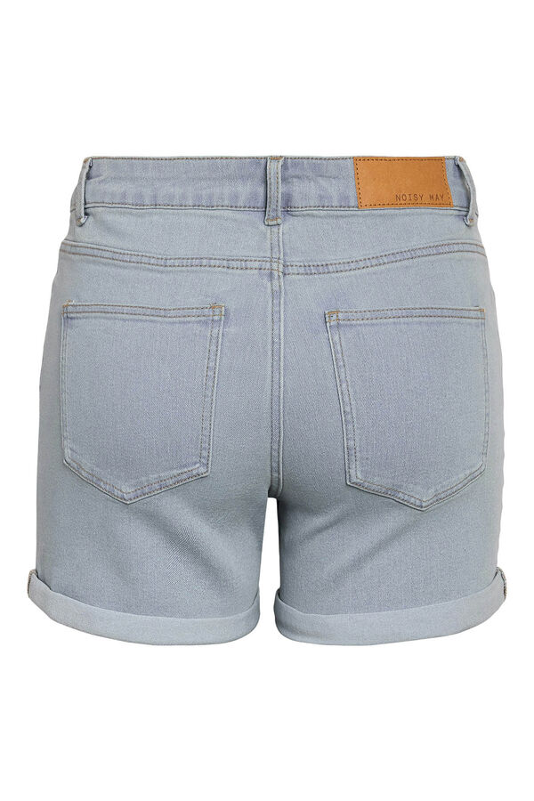 Noisy May Cal&ccedil;a jeans curta com 5 bolsos e detalhe na bainha. azul
