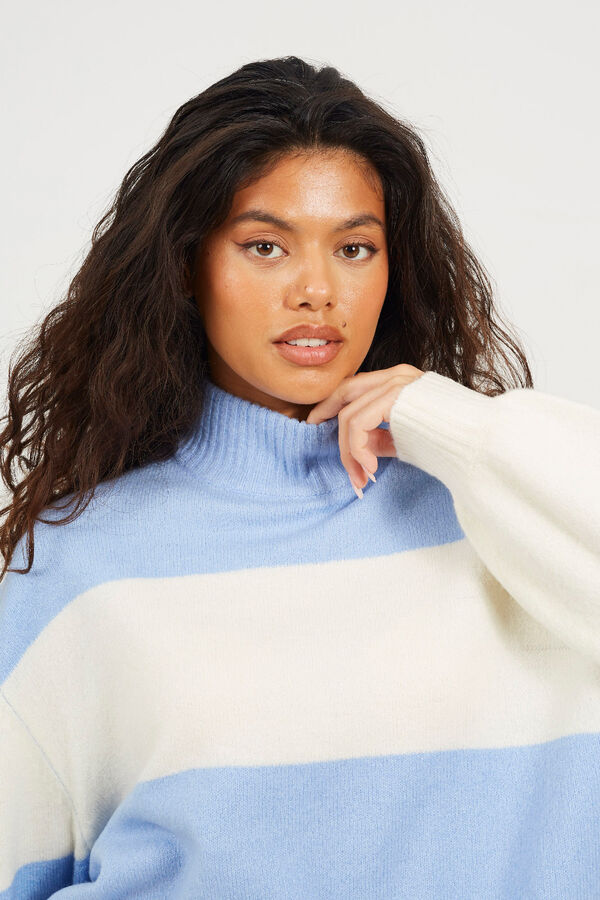 Brave Soul Jersey de punto a rayas azul