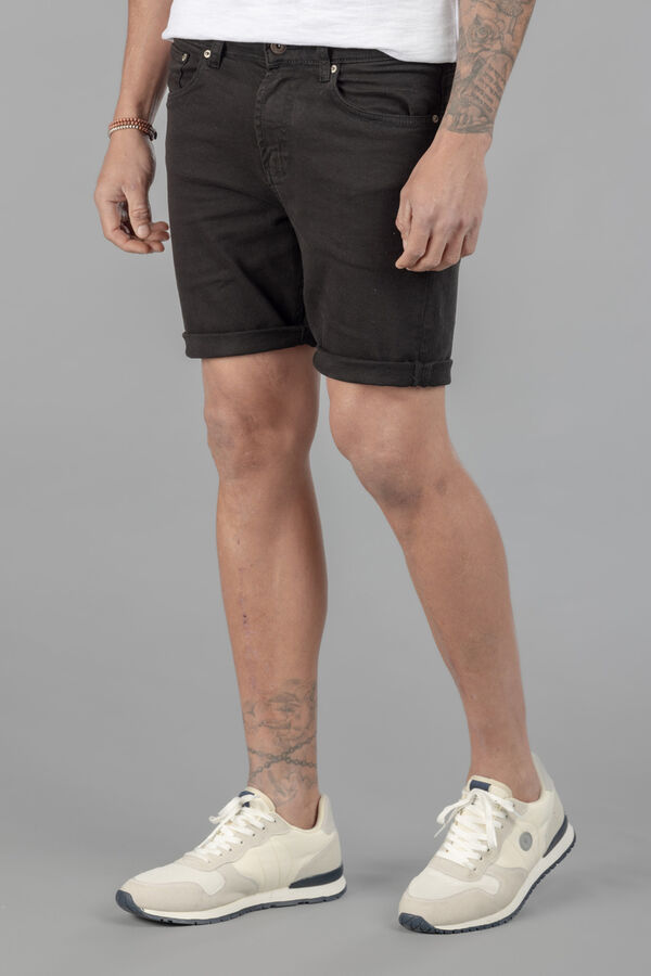 Celopman Bermuda 5 Bolsillos Skinny negro