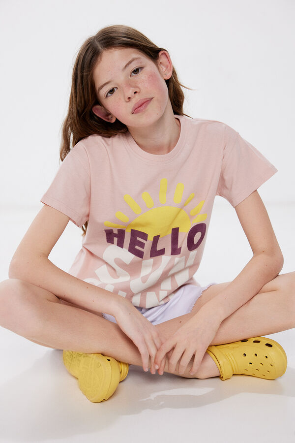 Springfield Kids T-shirt hello sunshine menina rosa