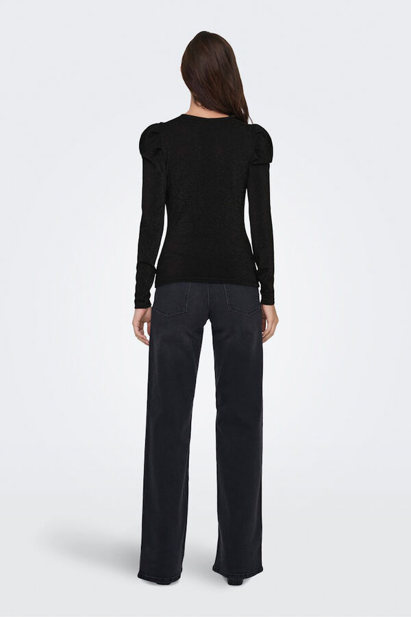 Only Blusa con glitter negro