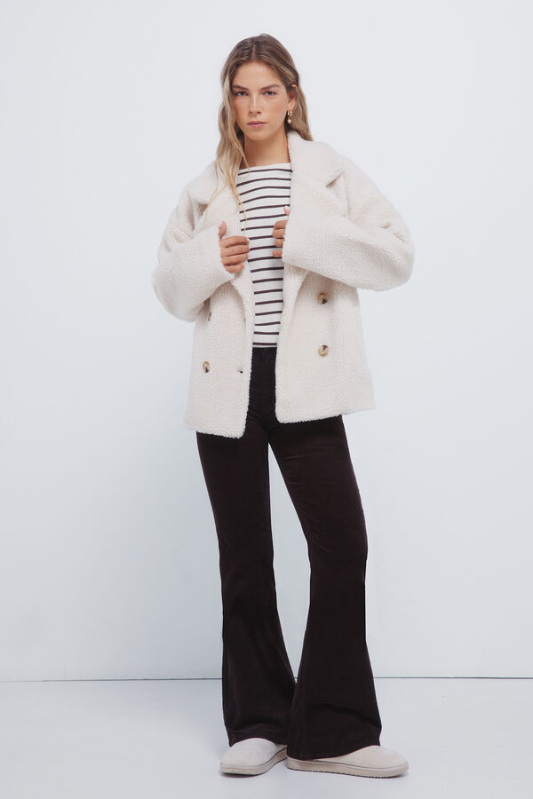 Springfield Camiseta punto cortado rayas nude