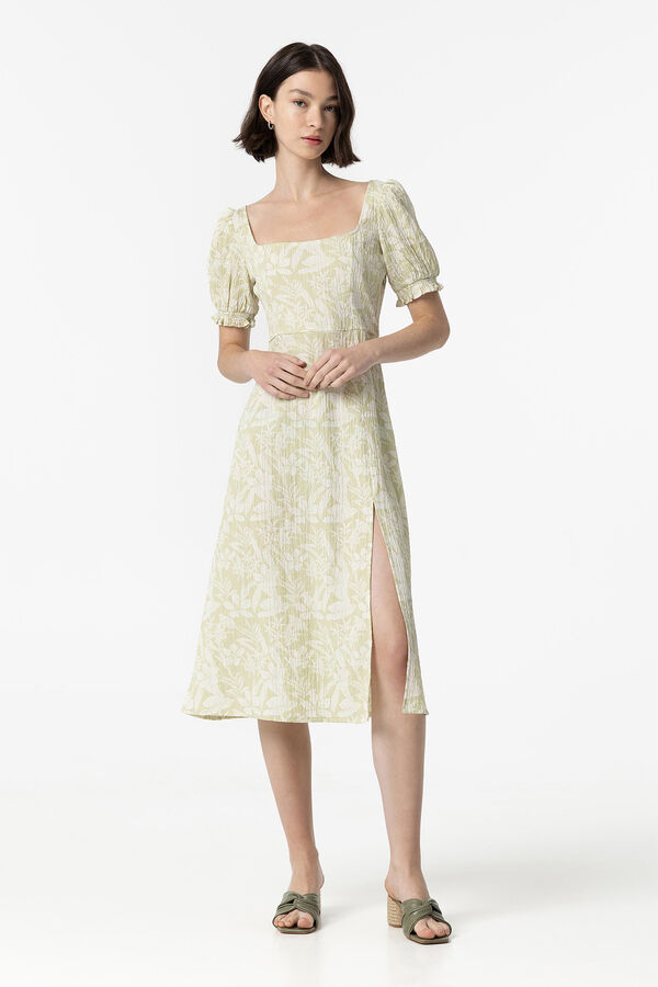Tiffosi Vestido con Textura y Abertura en Espalda verde