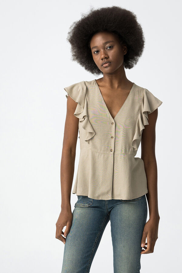 Tiffosi Blusa com folhos cru