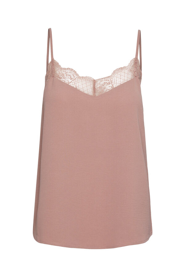 Pieces Blusa lencera de tirantes. morado/lila