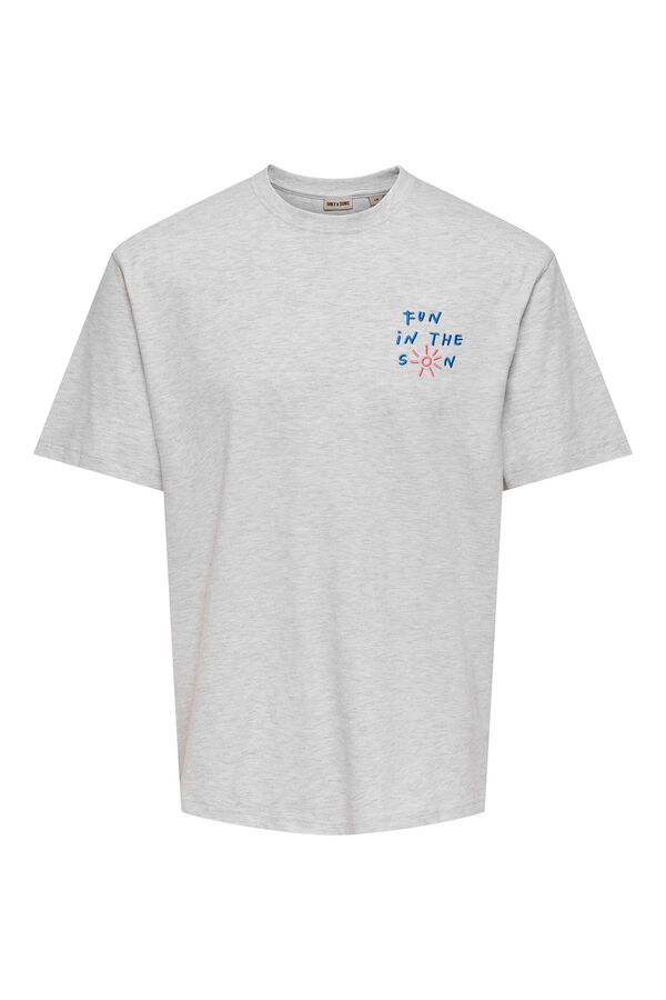 Only & Sons T-shirt de manga curta cinzento
