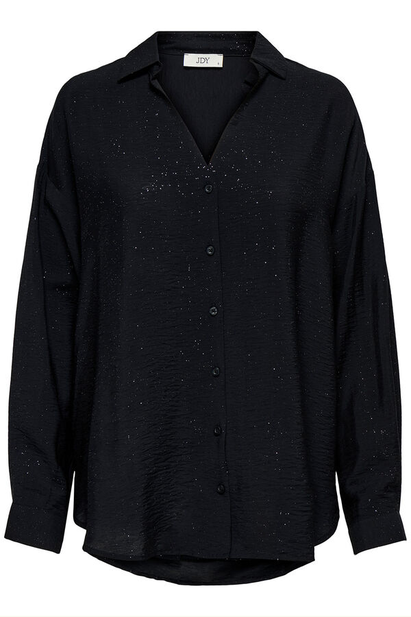 JDY Camisa manga larga lurex negro