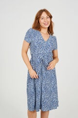 Brave Soul Vestido estampado de manga curta azul