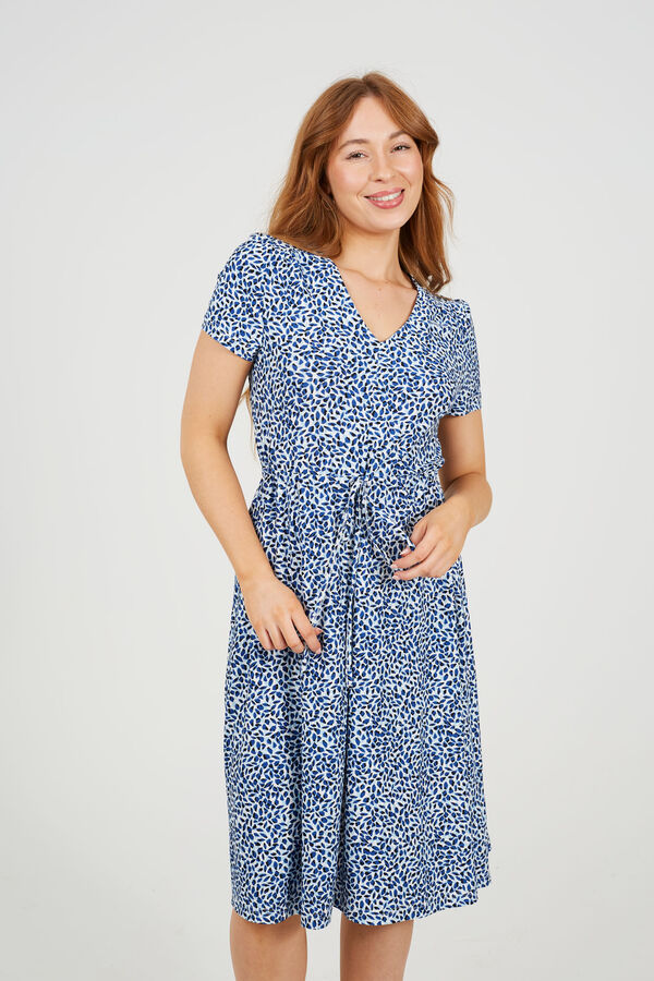 Brave Soul Vestido estampado de manga curta azul