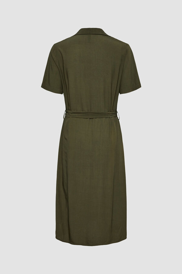 Pieces Vestido midi camisero verde