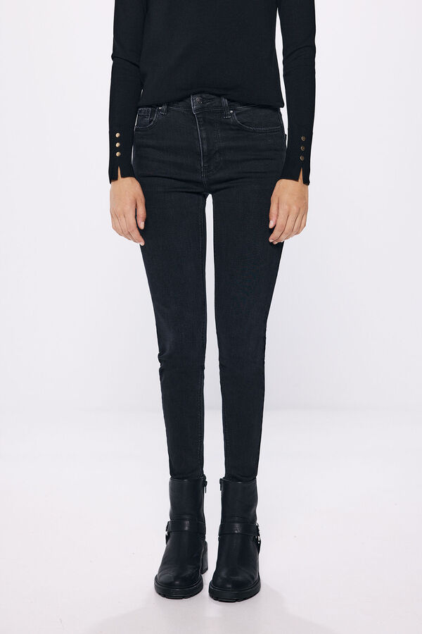 Springfield Jeans slim cropped negro