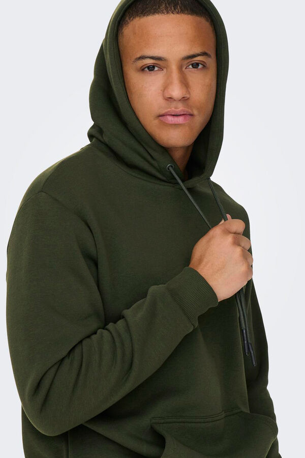 Only & Sons Sweatshirt felpada com capuz verde