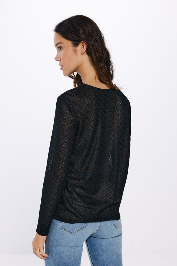 Springfield Camiseta com estrutura geom&eacute;trica preto