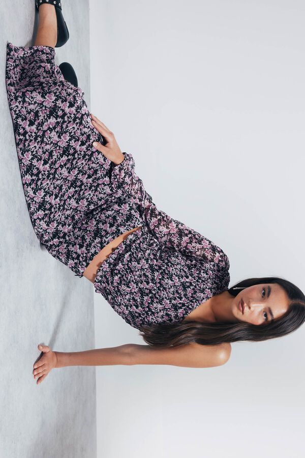 Springfield Blusa asim&eacute;trica smock negro