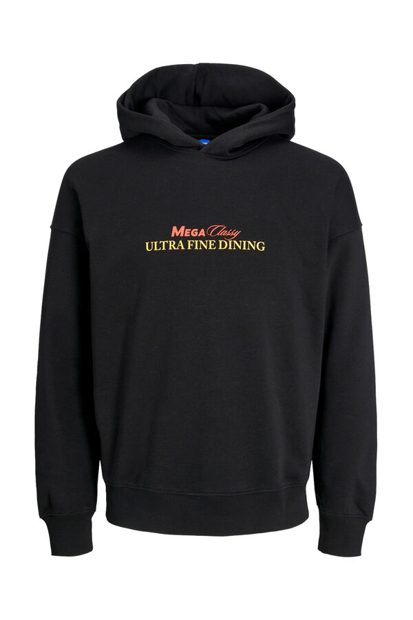 Jack & Jones PLUS Sudadera capucha con dibujo estampado PLUS negro