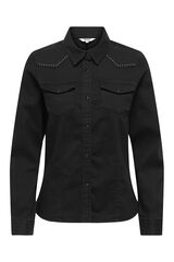 Only Camisa jeans cravejada preto