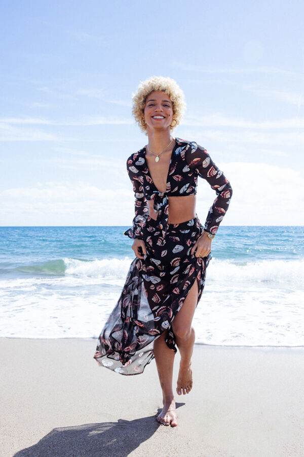 Only Falda midi negro